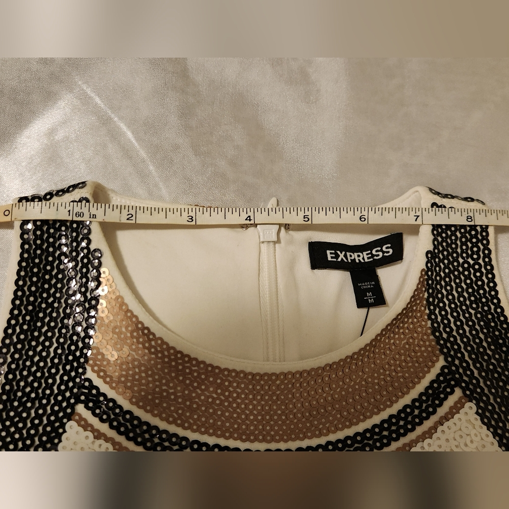 Aztec Sequin Bodycon Mini Dress | Express - Picture 8 of 14